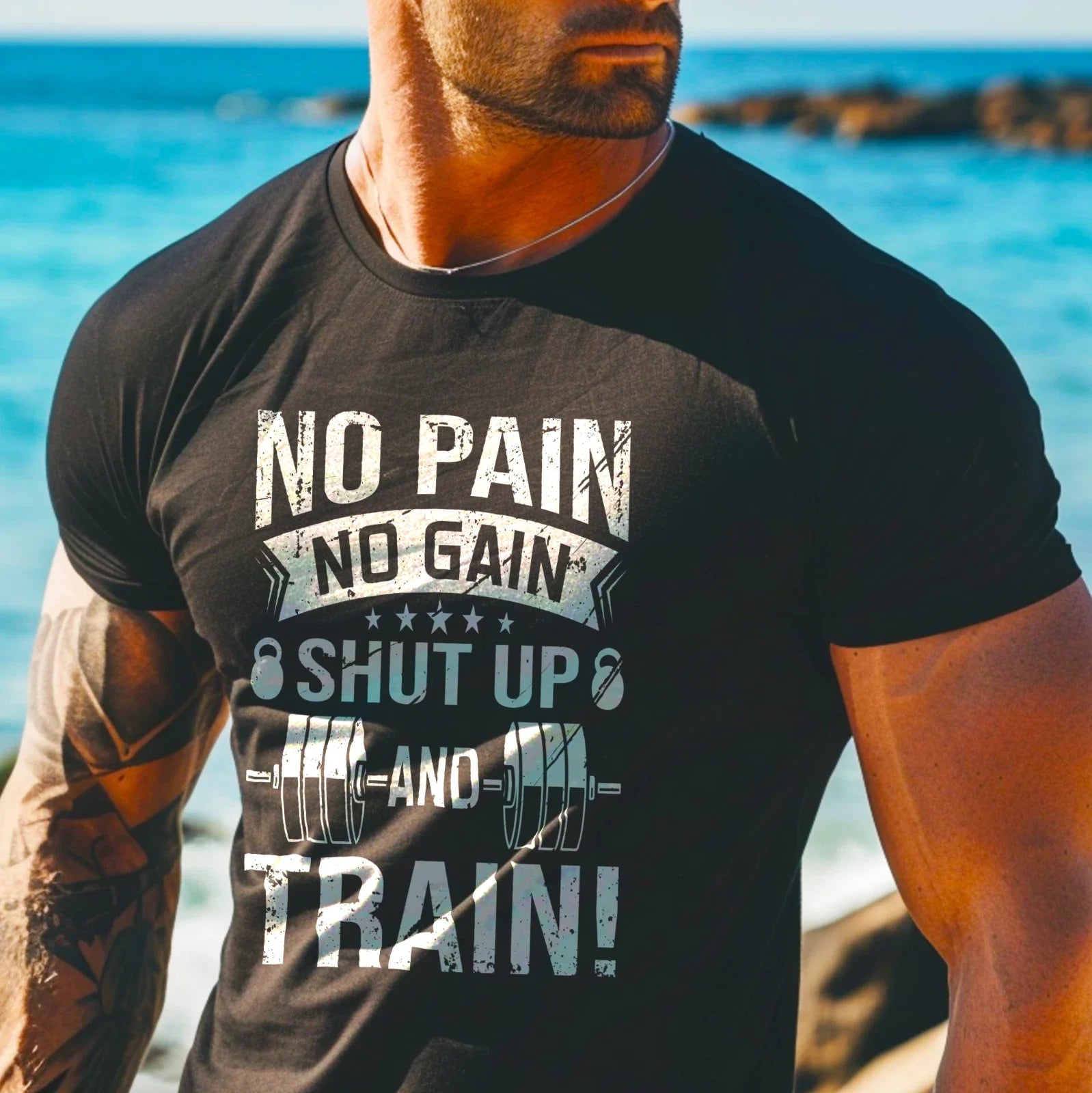 No Pain Gain, Gym, Bodybuilding, Training, Workout, - Adult & Kids T-Shirts, Sweatshirts & Hoodies apparel design preview 1
