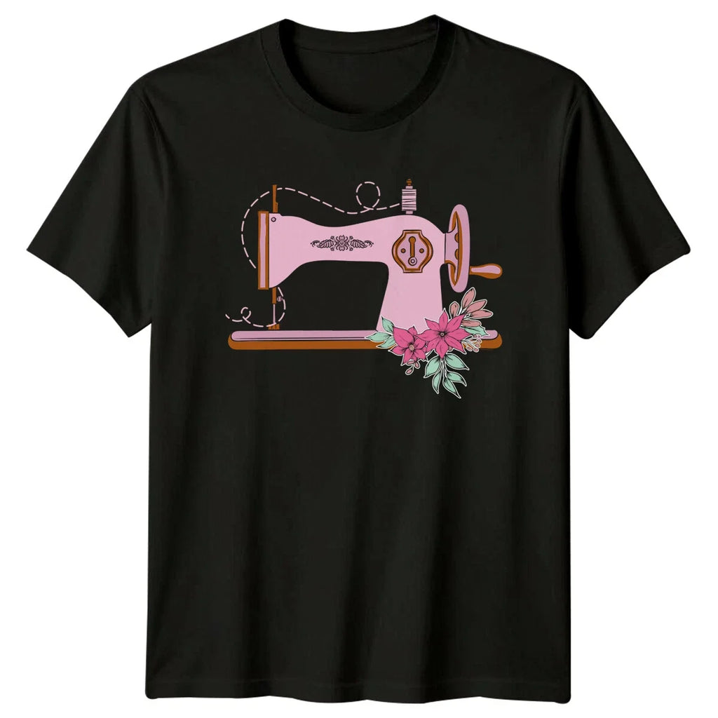 Vintage Sewing Machine Floral Quilting Hobby - Adult & Kids T-Shirts, Sweatshirts & Hoodies apparel design preview 1