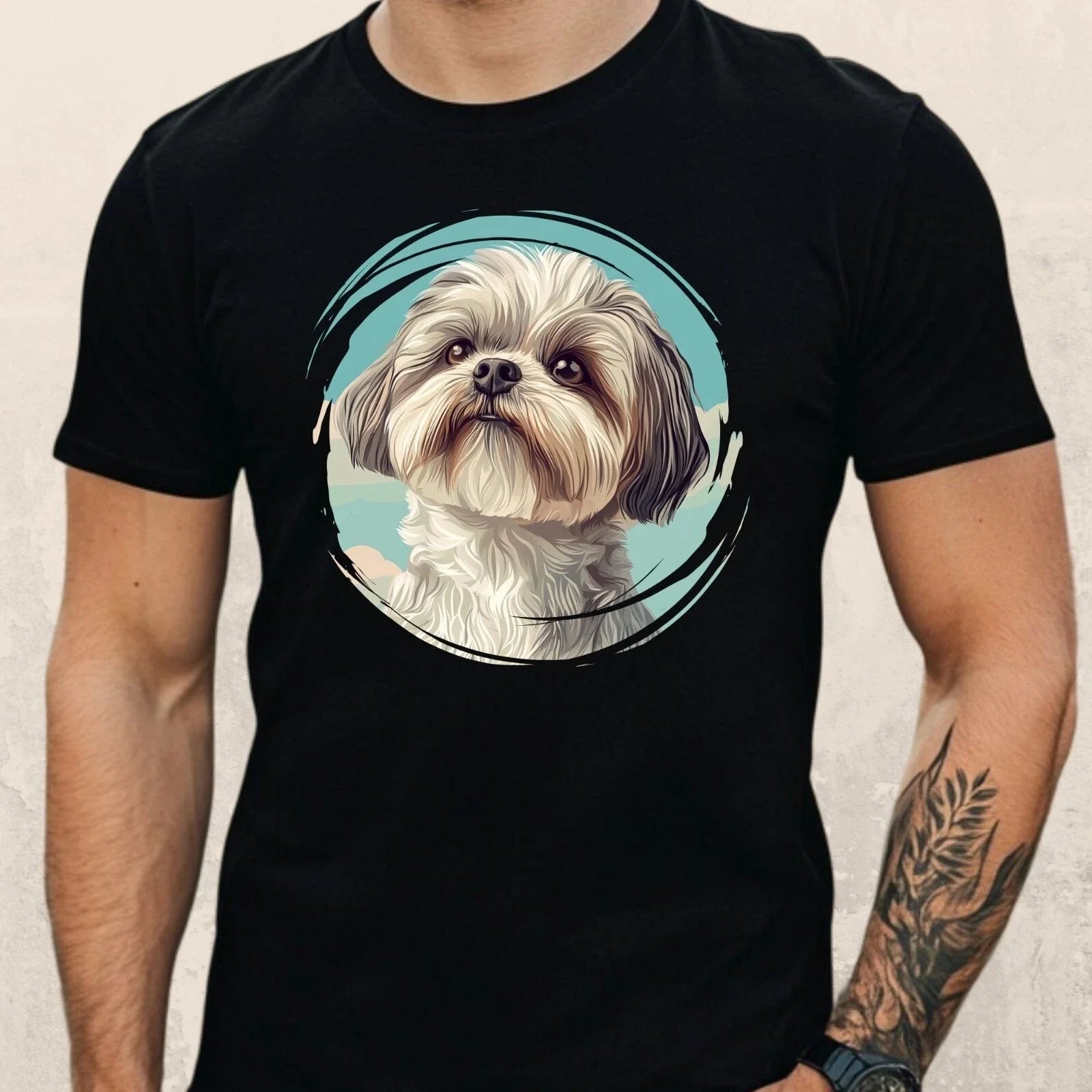Mens Shih Tzu Dog Print Cotton Size XS to 5XL - Adult & Kids T-Shirts, Sweatshirts & Hoodies apparel design preview 1