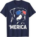 Merica Rottweiler 4th of July Patriotic Dog Design - Adult & Kids T-Shirts, Sweatshirts & Hoodies apparel design preview 1