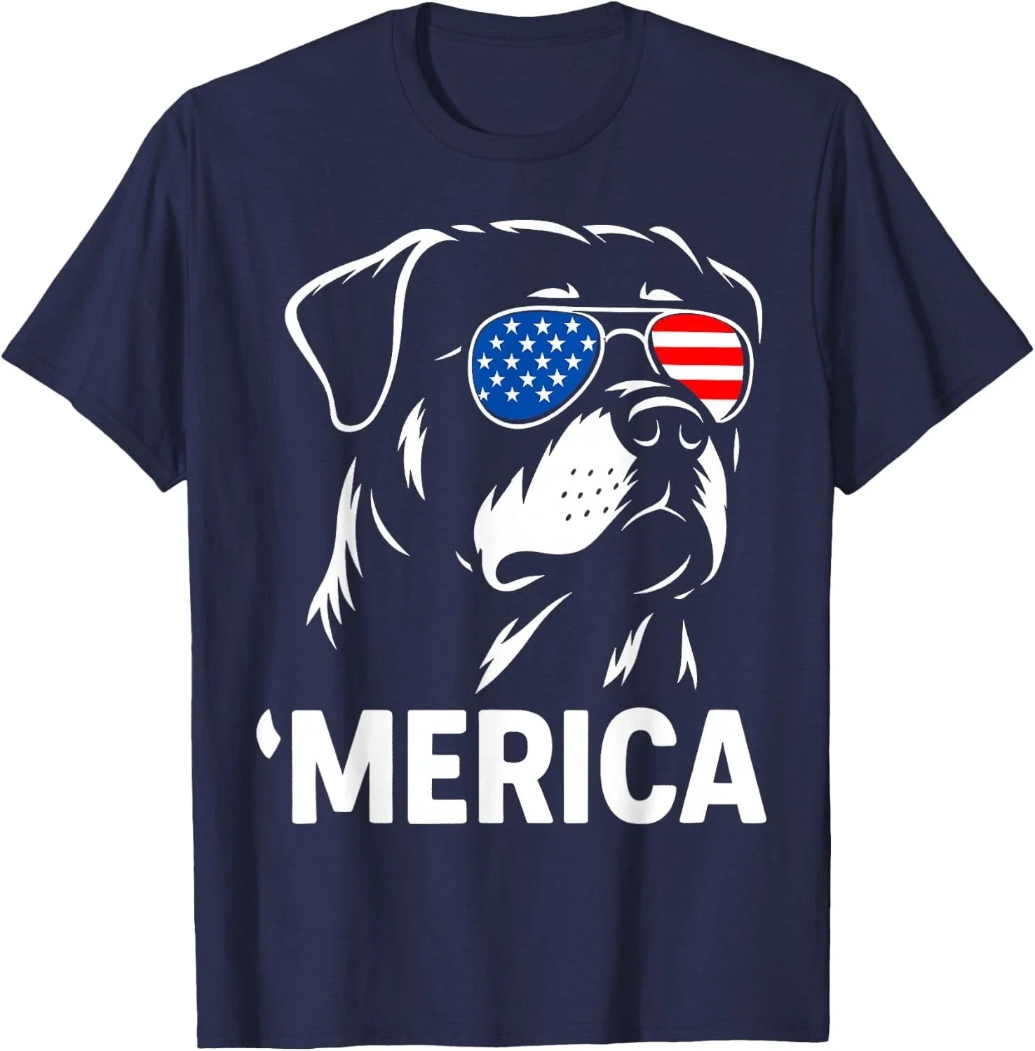 Merica Rottweiler 4th of July Patriotic Dog Design - Adult & Kids T-Shirts, Sweatshirts & Hoodies apparel design preview 1