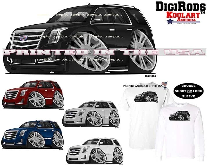 Cadillac Escalade Luxury SUV DigiRods Koolart Cartoon - Adult & Kids T-Shirts, Sweatshirts & Hoodies apparel design preview 1