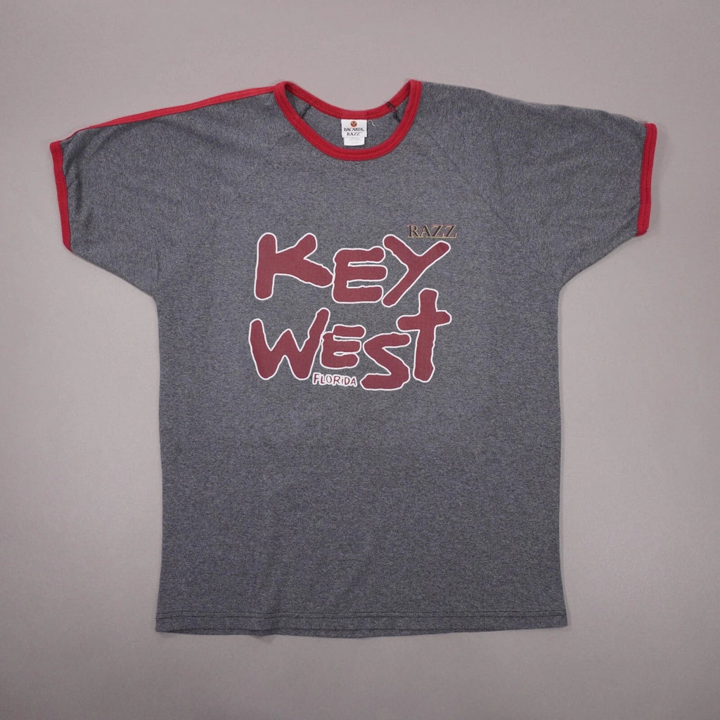 Vintage Y2K Bacardi RAZZ Key West Florida Ringer Mens - Adult & Kids T-Shirts, Sweatshirts & Hoodies apparel design preview 1