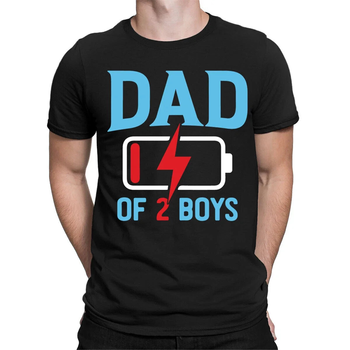 Dad of 2 Boys Father Day Caring Daddy Amazing Men Top - Adult & Kids T-Shirts, Sweatshirts & Hoodies apparel design preview 1