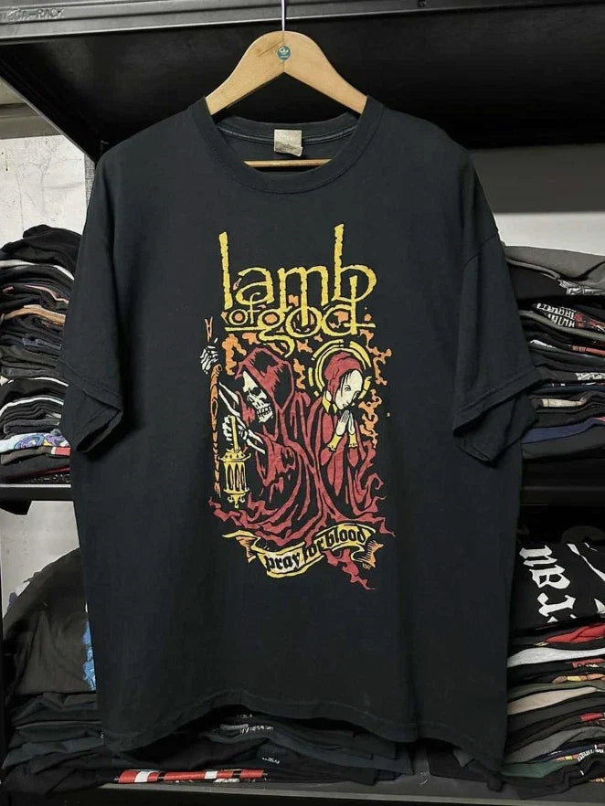 Lamb of God Pray for Blood Metal Vintage Y2K 2008 - Adult & Kids T-Shirts, Sweatshirts & Hoodies apparel design preview 1