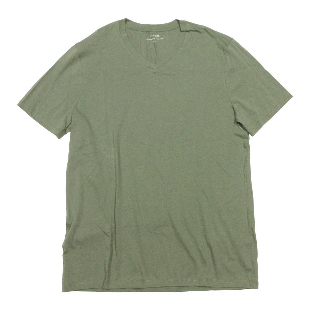 Vince Men's Echo Park Green Pima Cotton V-Neck Short - Adult & Kids T-Shirts, Sweatshirts & Hoodies apparel design preview 1