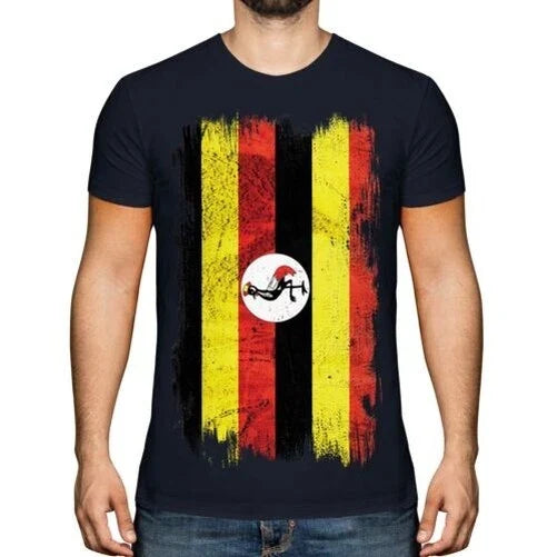 UGANDA GRUNGE FLAG MENS TOP UGANDAN FOOTBALL JERSEY - Adult & Kids T-Shirts, Sweatshirts & Hoodies apparel design preview 1