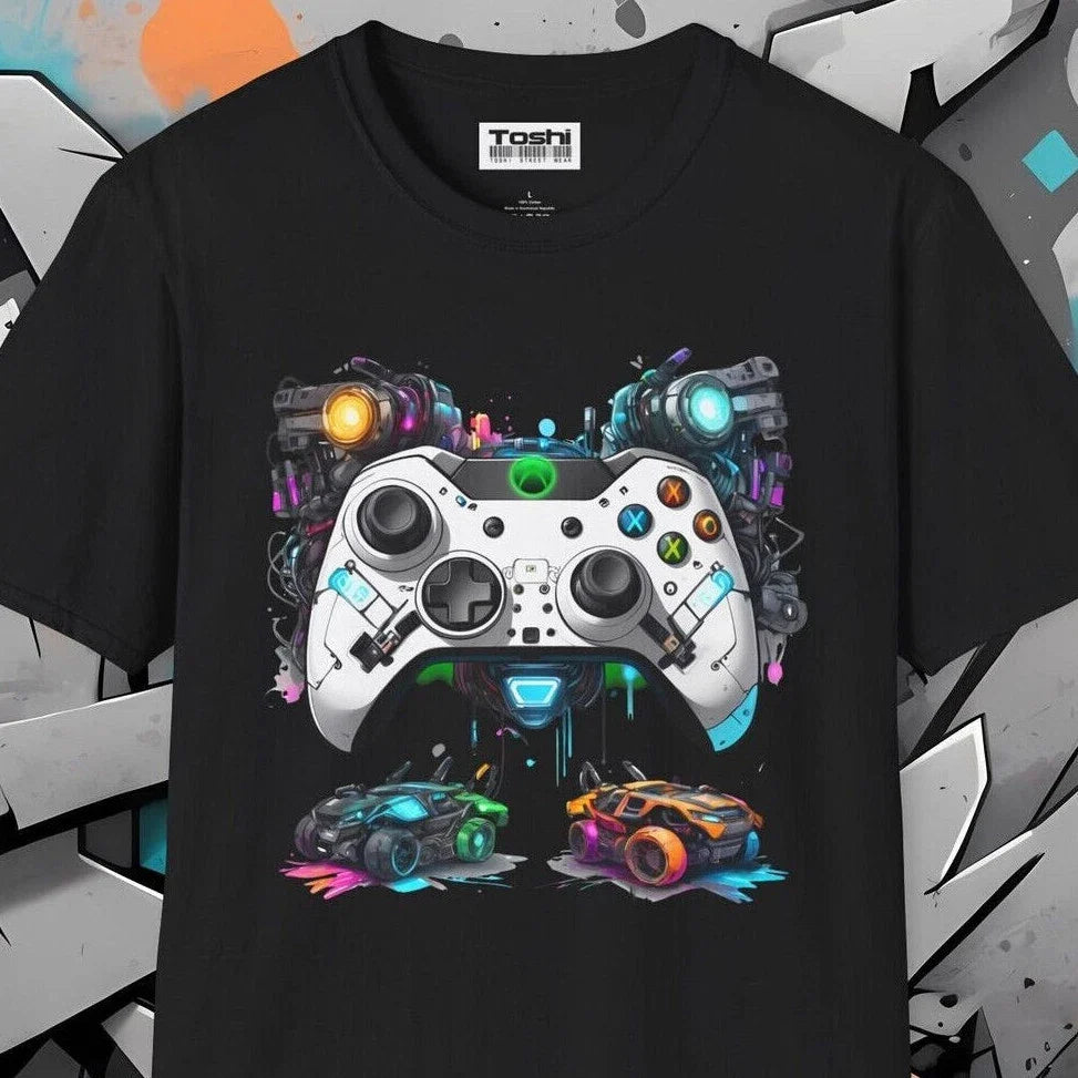 Futuristic Gamer Graffiti-Style Gaming Controller ogx - Adult & Kids T-Shirts, Sweatshirts & Hoodies apparel design preview 1