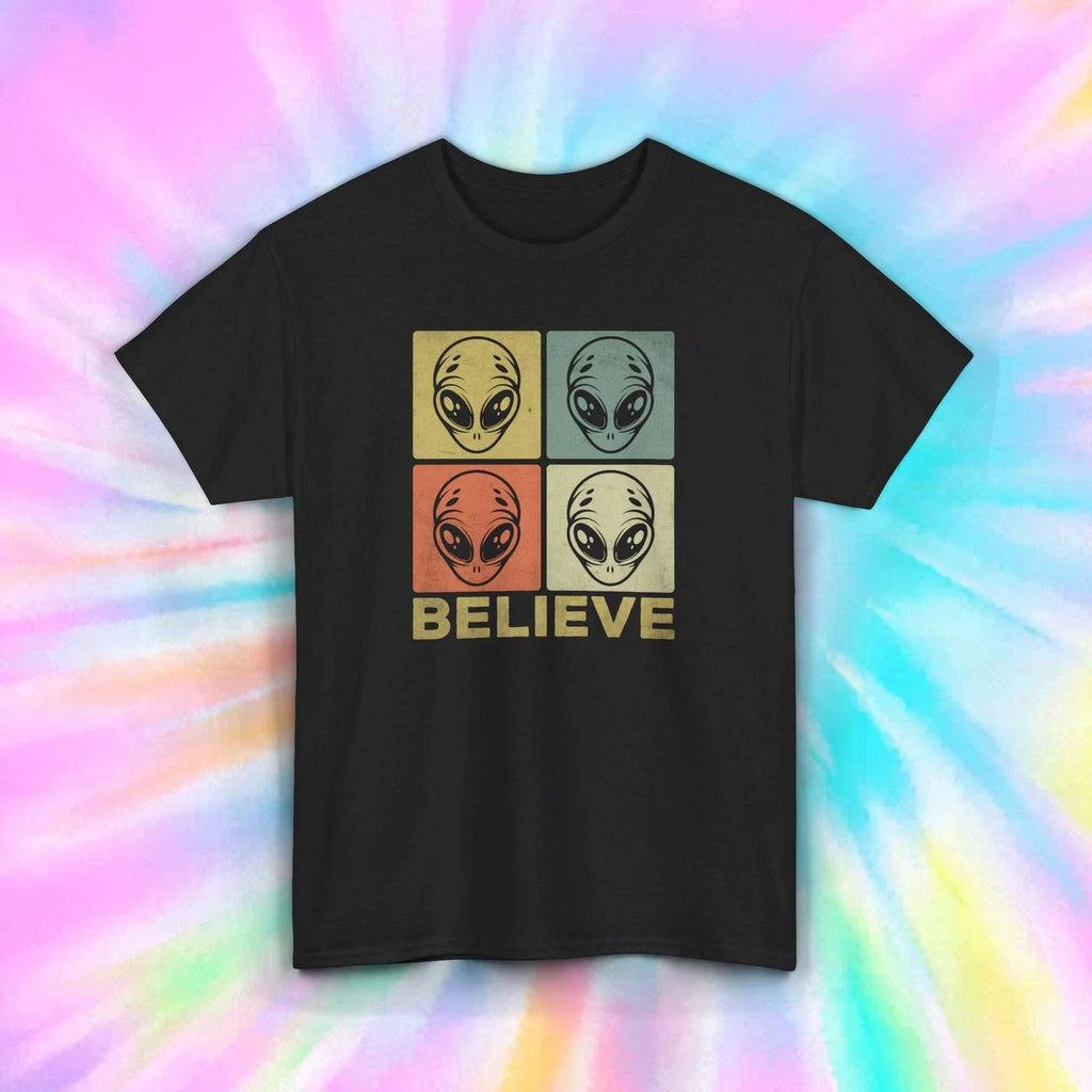 Alien Believe Retro Sci-Fi UFO Graphic Space - Adult & Kids T-Shirts, Sweatshirts & Hoodies apparel design preview 1