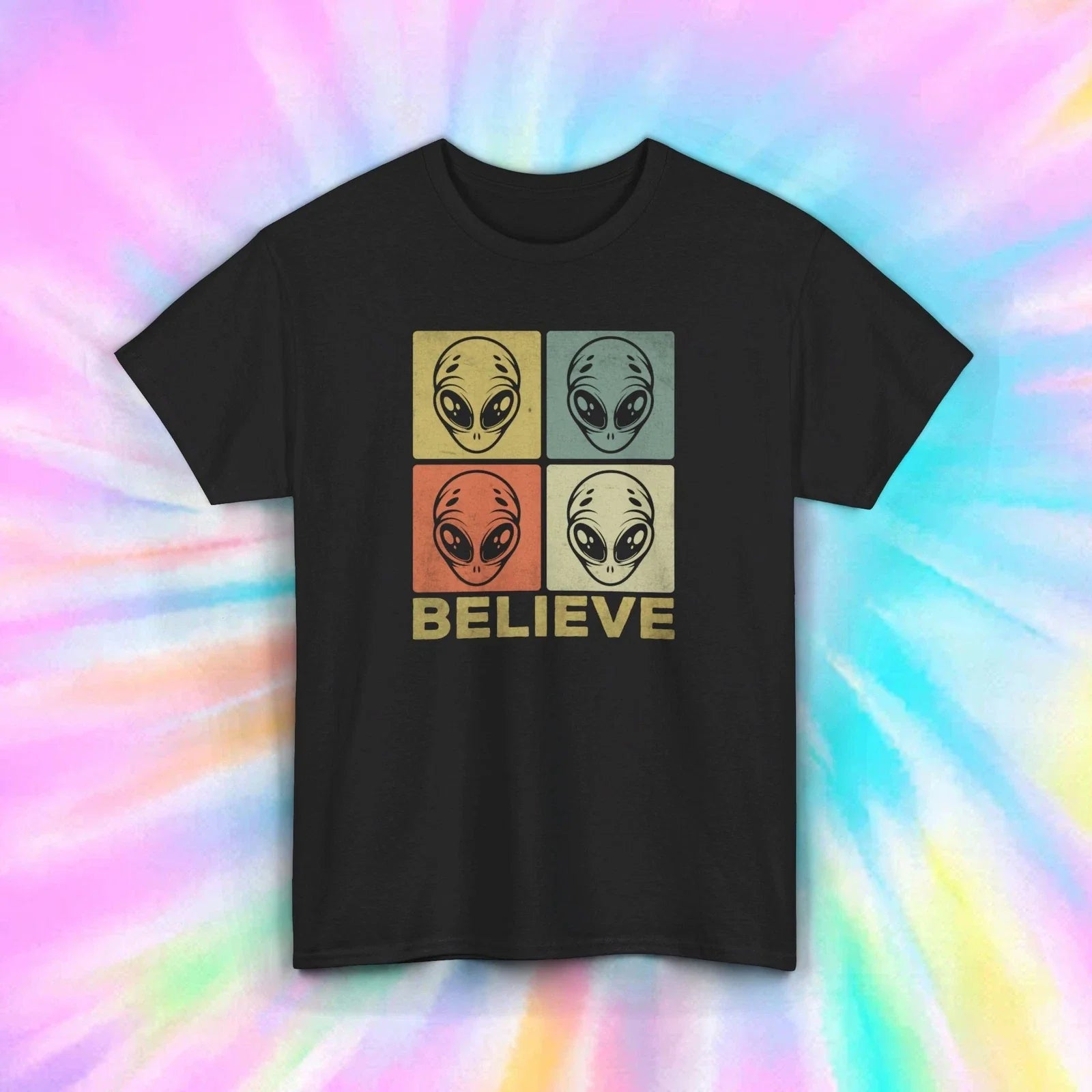 Alien Believe Retro Sci-Fi UFO Graphic Space - Adult & Kids T-Shirts, Sweatshirts & Hoodies apparel design preview 1