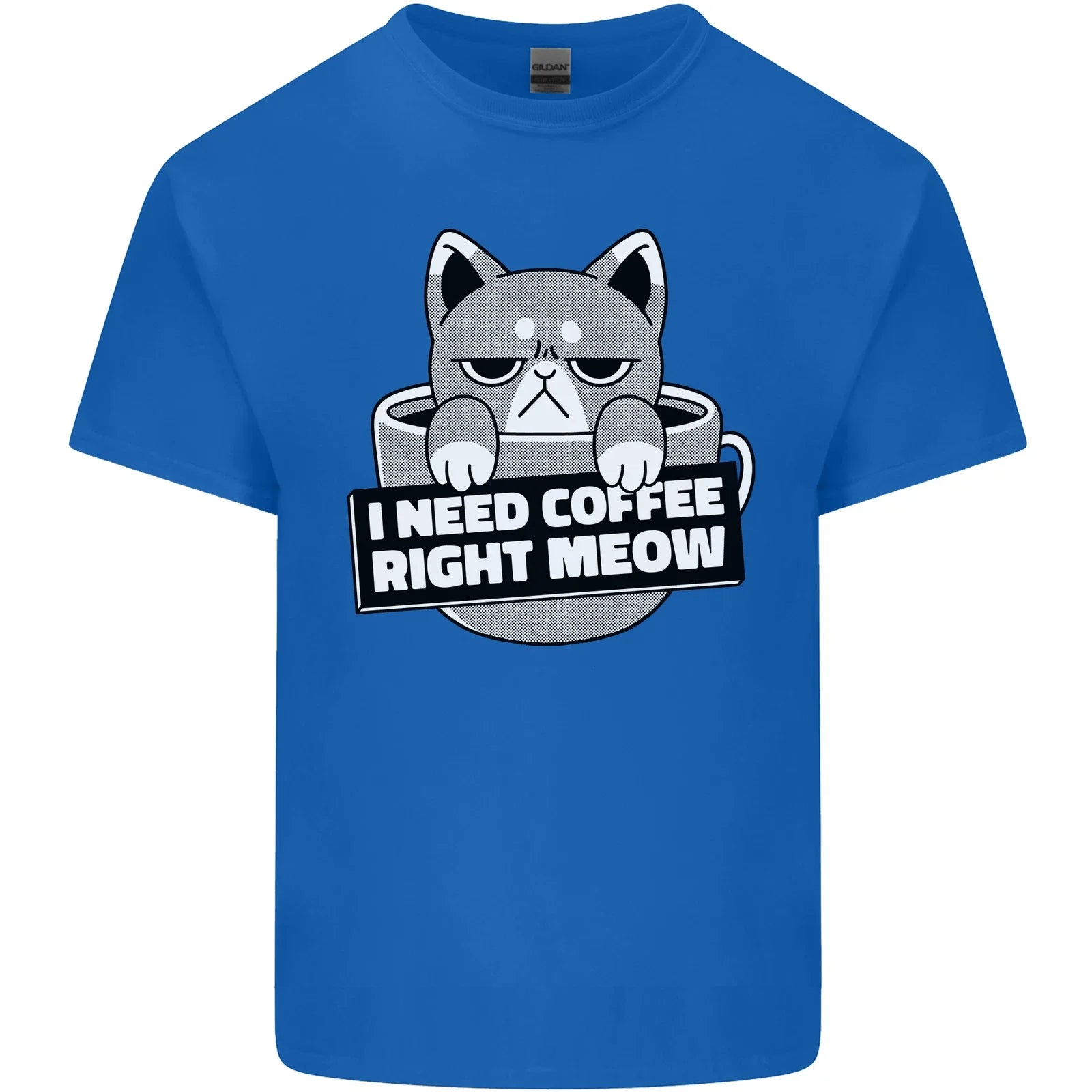 Cat I Need Coffee Right Meow Funny Mens Light Cotton - Adult & Kids T-Shirts, Sweatshirts & Hoodies apparel design preview 1