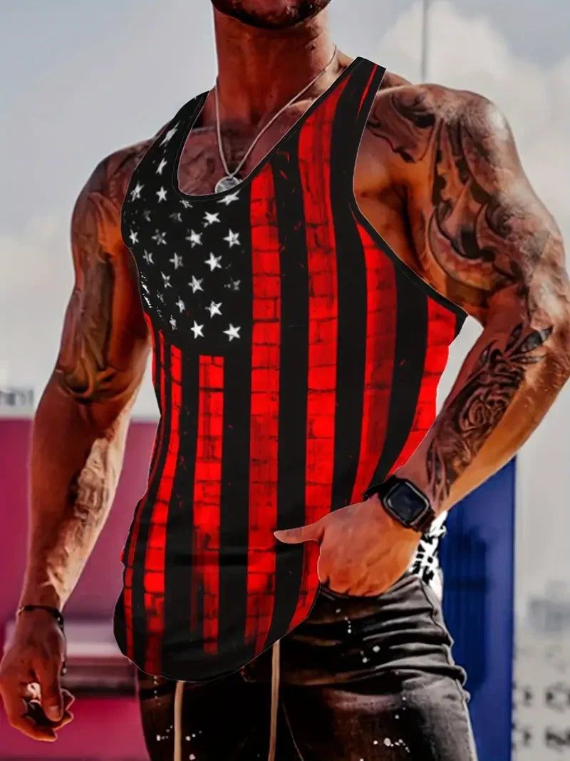 Patriotic US Flag Sleeveless Tank Breathable - Adult & Kids T-Shirts, Sweatshirts & Hoodies apparel design preview 1