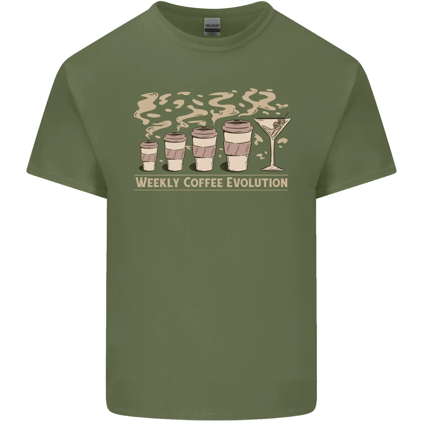 Funny Weekly Coffee to Alcohol Evolution Wine Mens - Adult & Kids T-Shirts, Sweatshirts & Hoodies apparel design preview 1