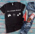 I'm a Simple Woman Dog Paws and Flip Flops, Black - Adult & Kids T-Shirts, Sweatshirts & Hoodies apparel design preview 1