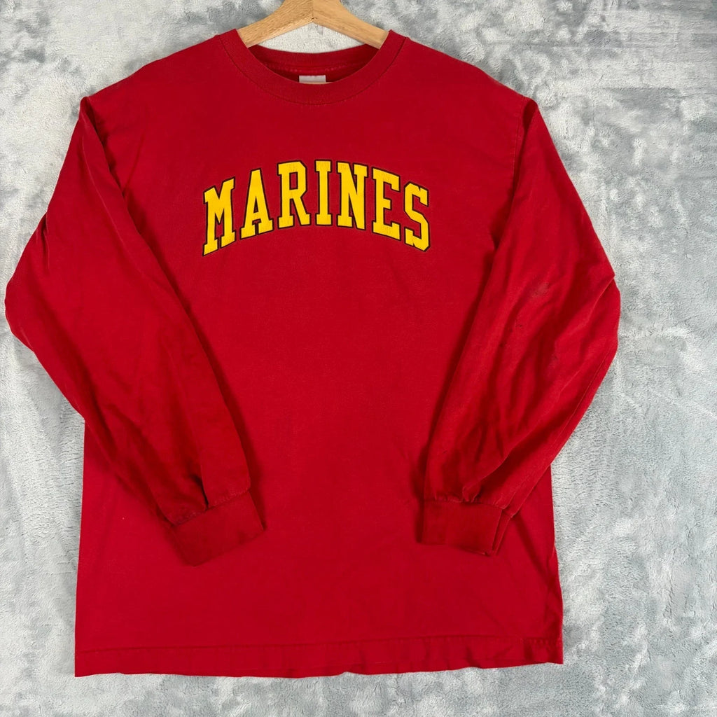 Marines Vintage Y2K Spellout Graphic Mens Large Red - Adult & Kids T-Shirts, Sweatshirts & Hoodies apparel design preview 1