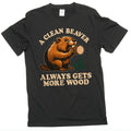 Funny Cleaner Beaver gets more wood double meaning - Adult & Kids T-Shirts, Sweatshirts & Hoodies apparel design preview 1