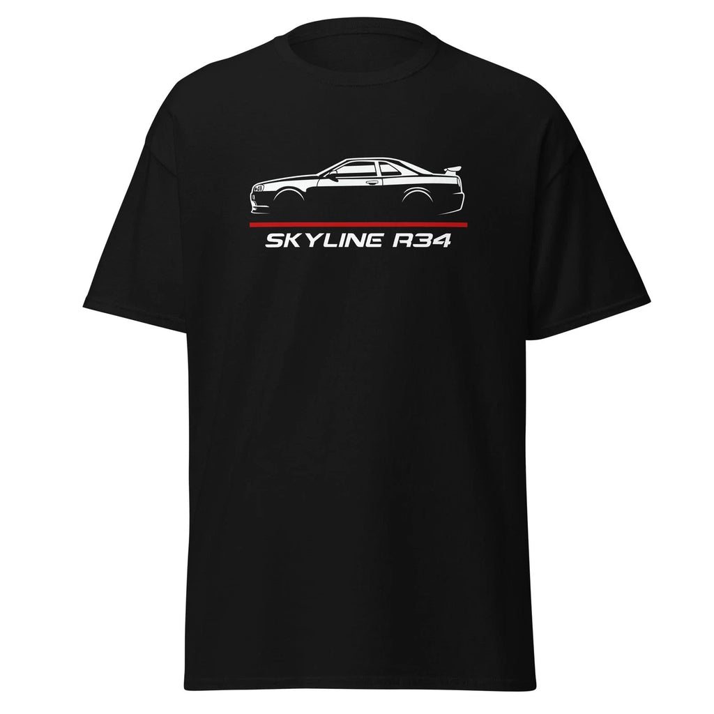 Skyline R34 Twin Turbo RB26DETT JDM Heavyweight Style - Adult & Kids T-Shirts, Sweatshirts & Hoodies apparel design preview 1
