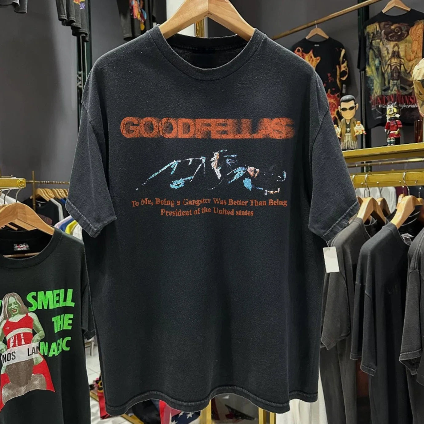 90s Goodfellas Never Rat Aged Black M - Adult & Kids T-Shirts, Sweatshirts & Hoodies apparel design preview 1