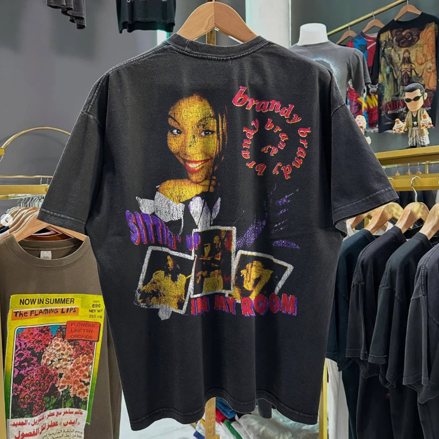 90s Brandy Sittin Up In My Room Promo Black XXL - Adult & Kids T-Shirts, Sweatshirts & Hoodies apparel design preview 1