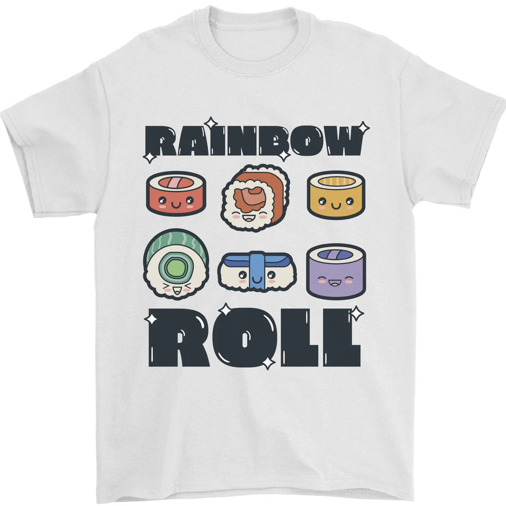 Kawaii Sushi Rainbow Roll Fish Mens 100% Cotton - Adult & Kids T-Shirts, Sweatshirts & Hoodies apparel design preview 1
