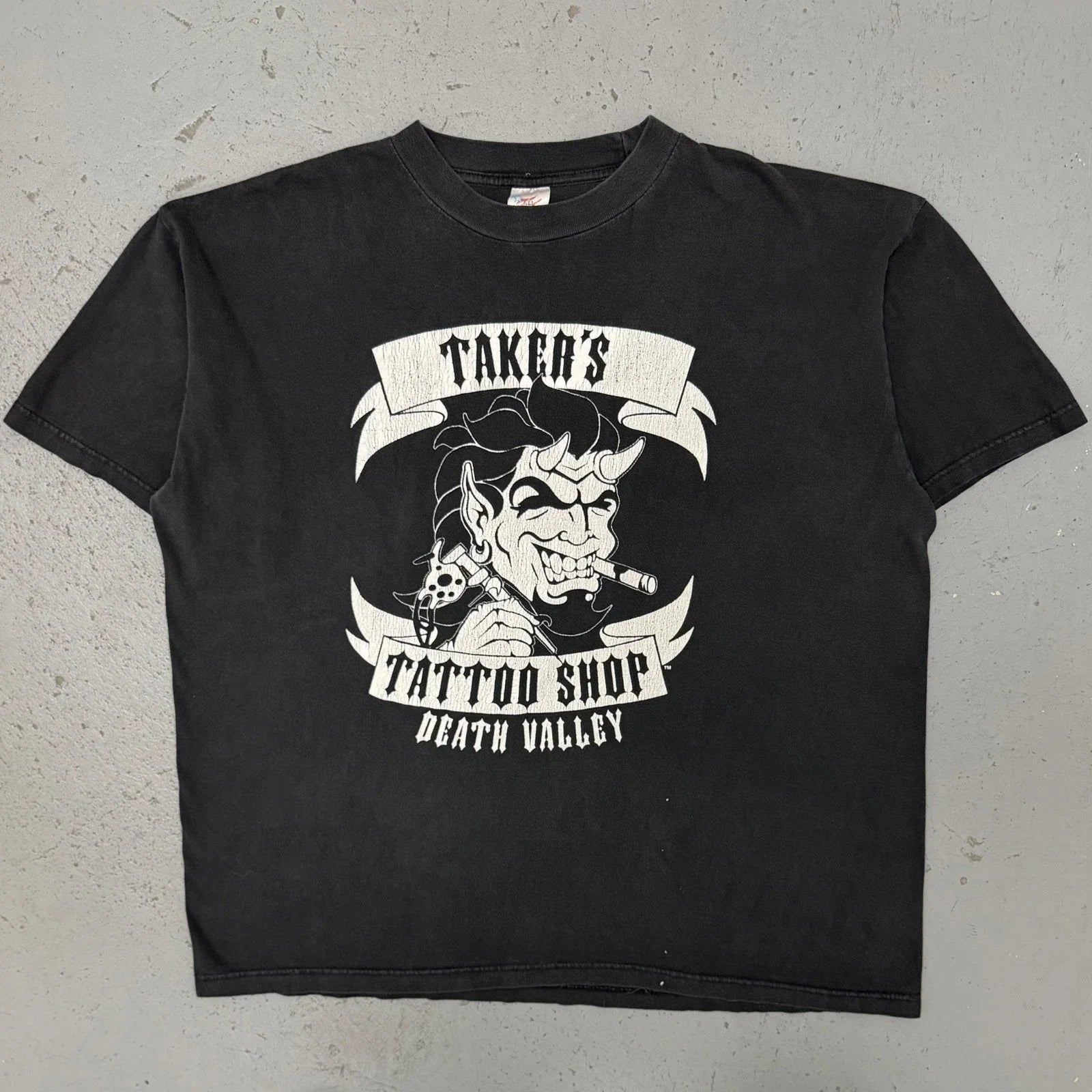 Vintage 1998 WWF The Undertaker Taker's Tattoo Shop - Adult & Kids T-Shirts, Sweatshirts & Hoodies apparel design preview 1