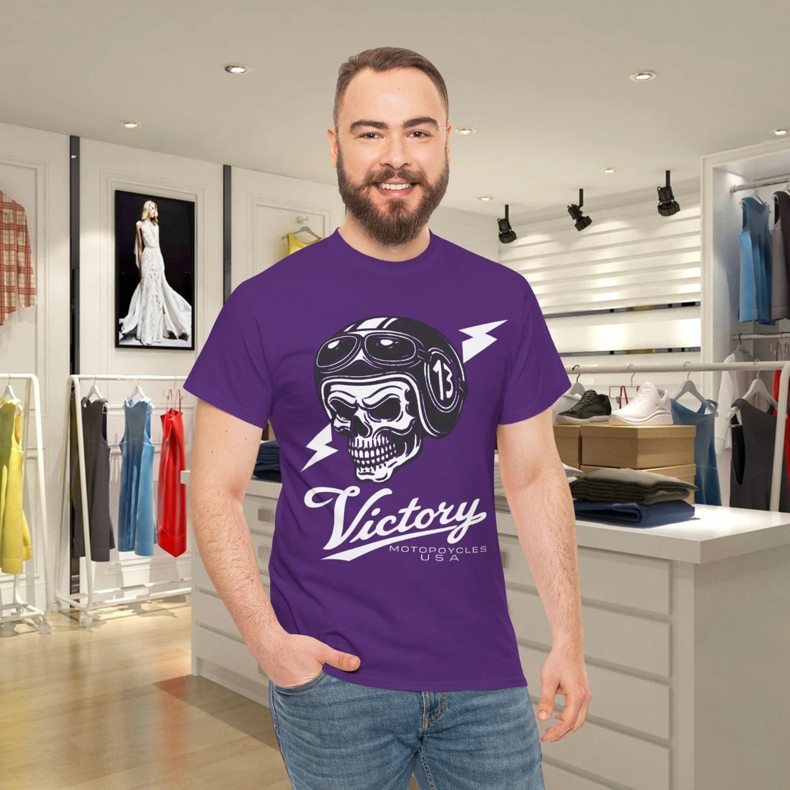New Victory Skull Motorcycles Oversized - Adult & Kids T-Shirts, Sweatshirts & Hoodies apparel design preview 1