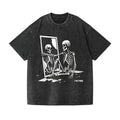 Funny Sarcastic "I'm Fine" Skeleton Graphic Washed - Adult & Kids T-Shirts, Sweatshirts & Hoodies apparel design preview 1