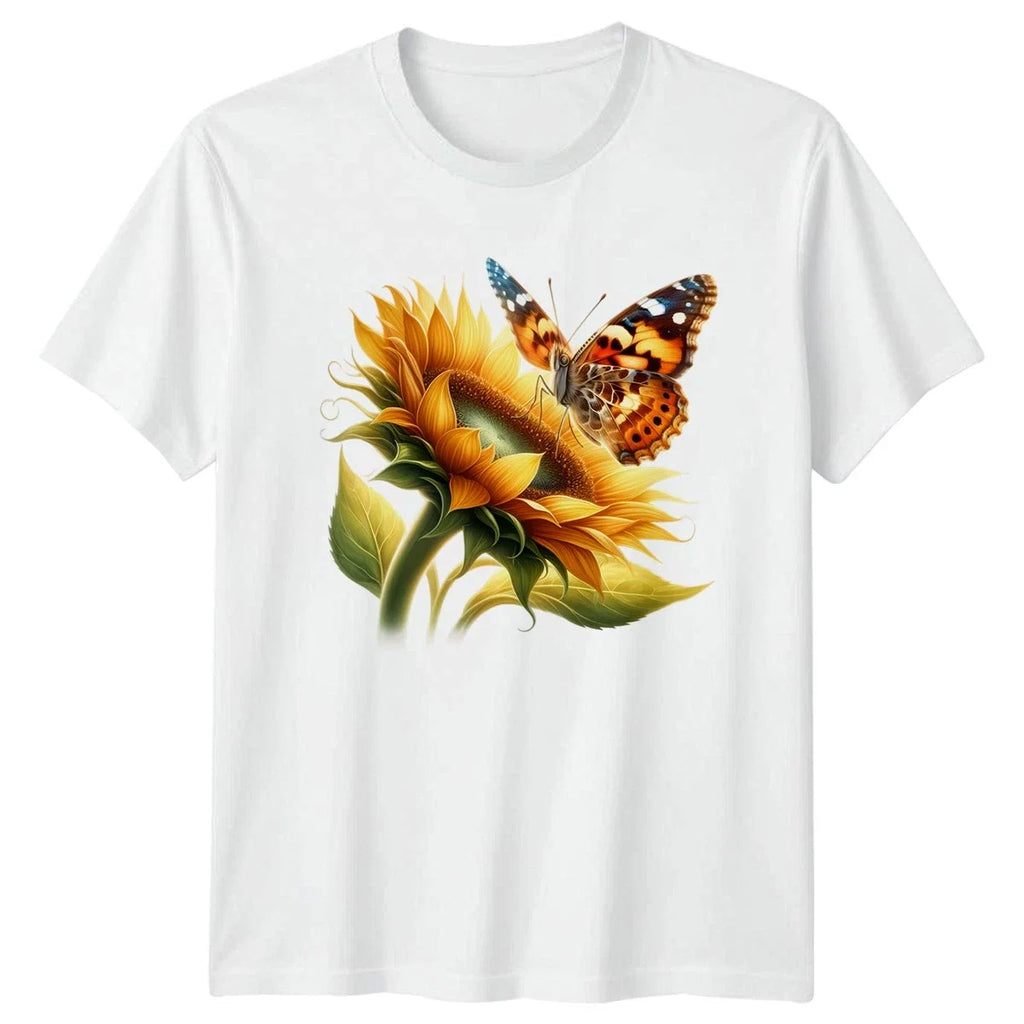 Butterfly Sunflower Nature Floral Mens Womens Graphic - Adult & Kids T-Shirts, Sweatshirts & Hoodies apparel design preview 1