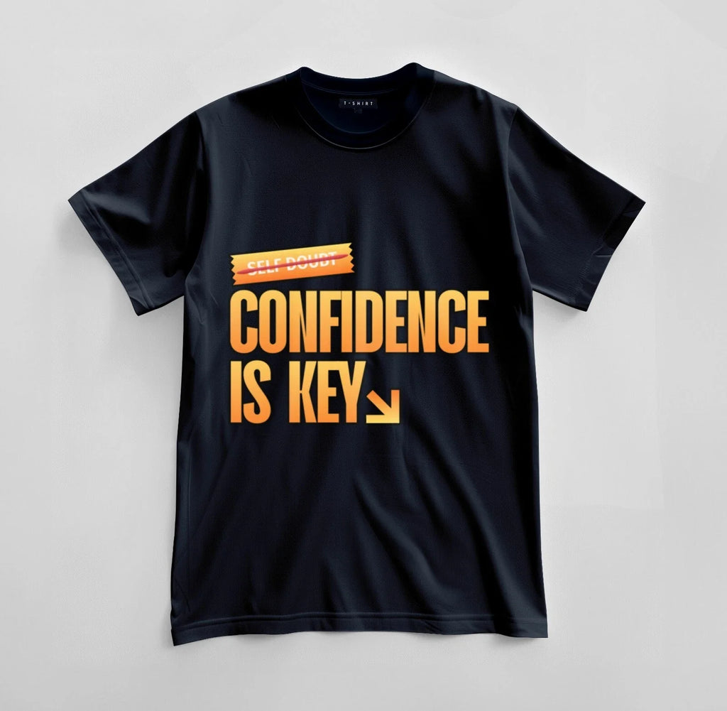 Custom Confidence Over Doubt Design Unisex Jersey - Adult & Kids T-Shirts, Sweatshirts & Hoodies apparel design preview 1
