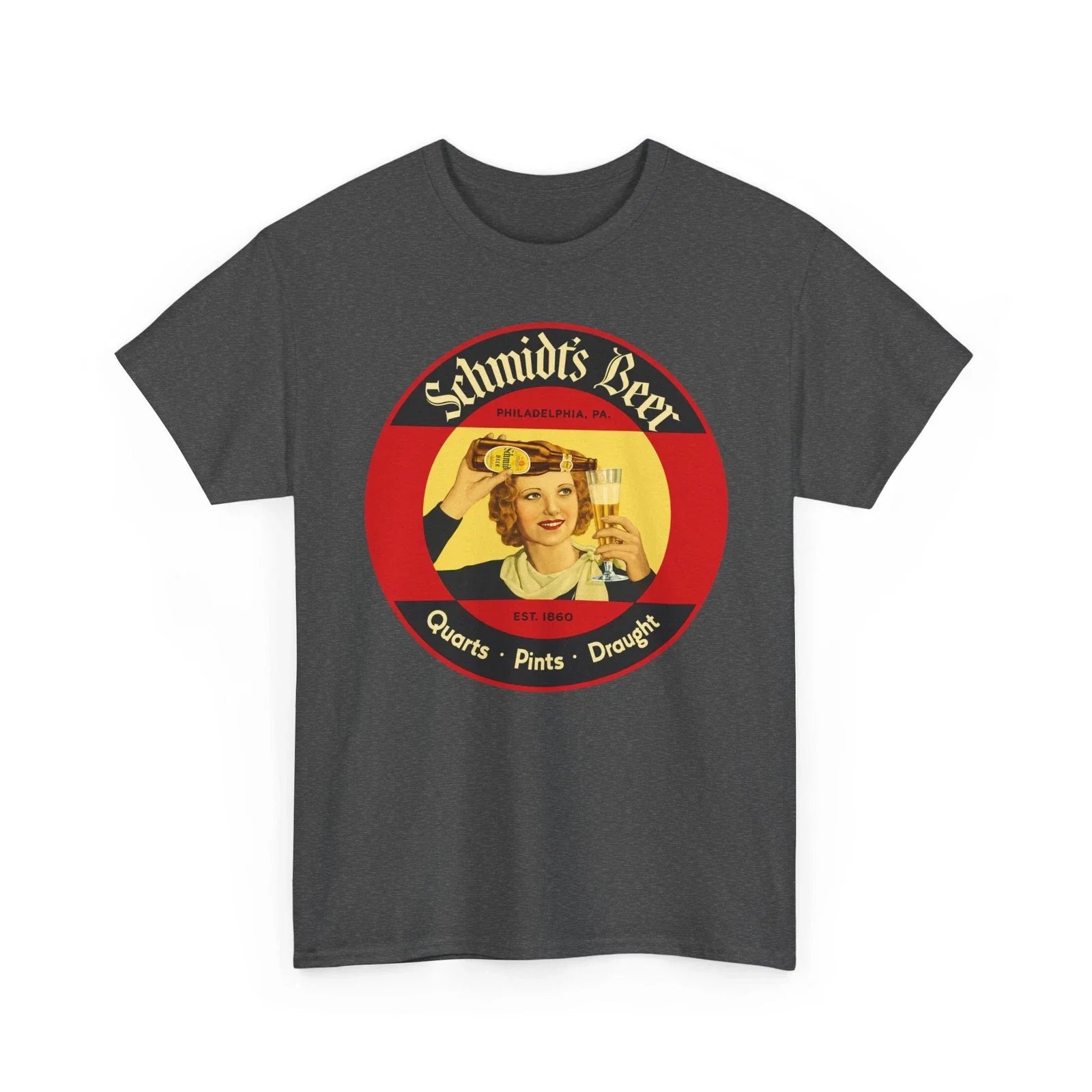Schmidt's Quarts Pints Draught Pretty Girl Pouring - Adult & Kids T-Shirts, Sweatshirts & Hoodies apparel design preview 1