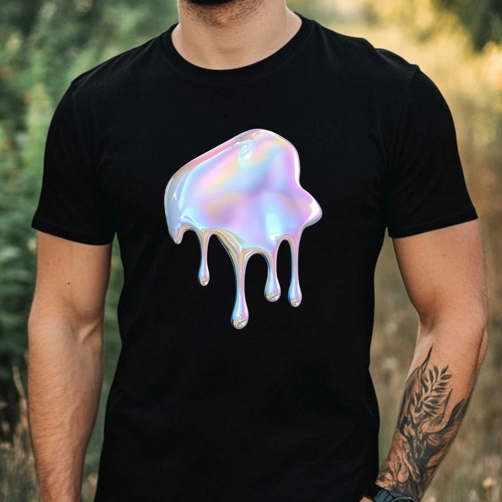 Mens Cute Holographic Drop Motif Cotton Size XS to - Adult & Kids T-Shirts, Sweatshirts & Hoodies apparel design preview 1