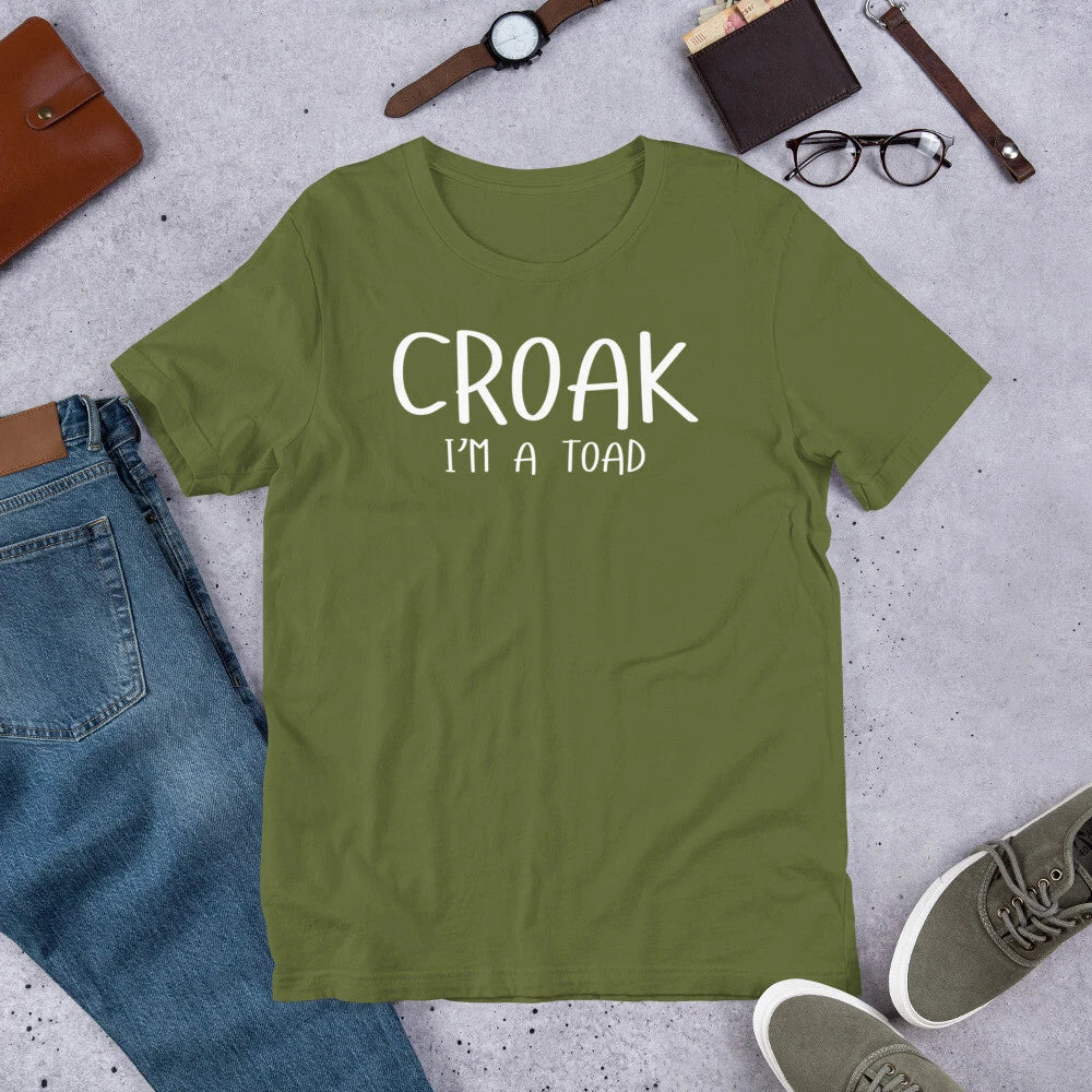 Croak I'm a Toad Funny Lazy Halloween Human Costume - Adult & Kids T-Shirts, Sweatshirts & Hoodies apparel design preview 1