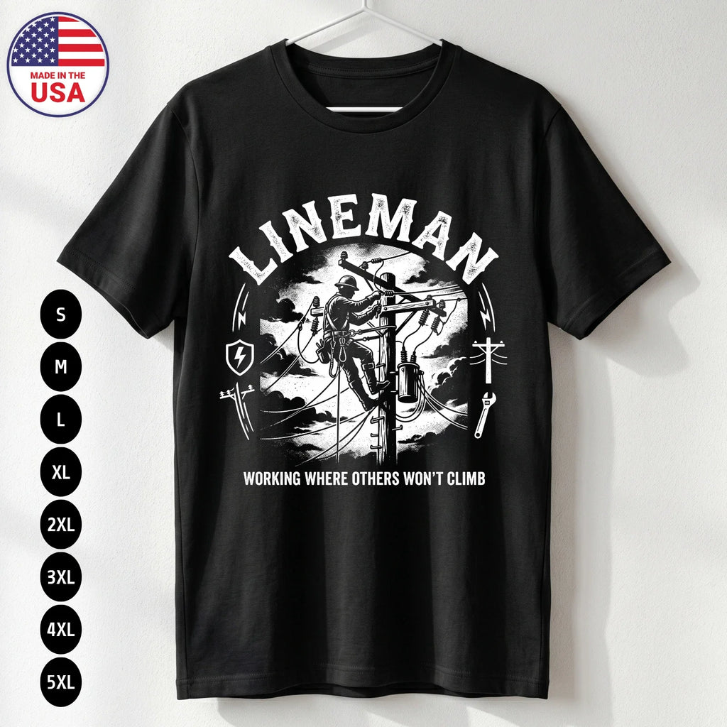 Lineman Power Line Worker Gift Graphic S-5XL - Adult & Kids T-Shirts, Sweatshirts & Hoodies apparel design preview 1