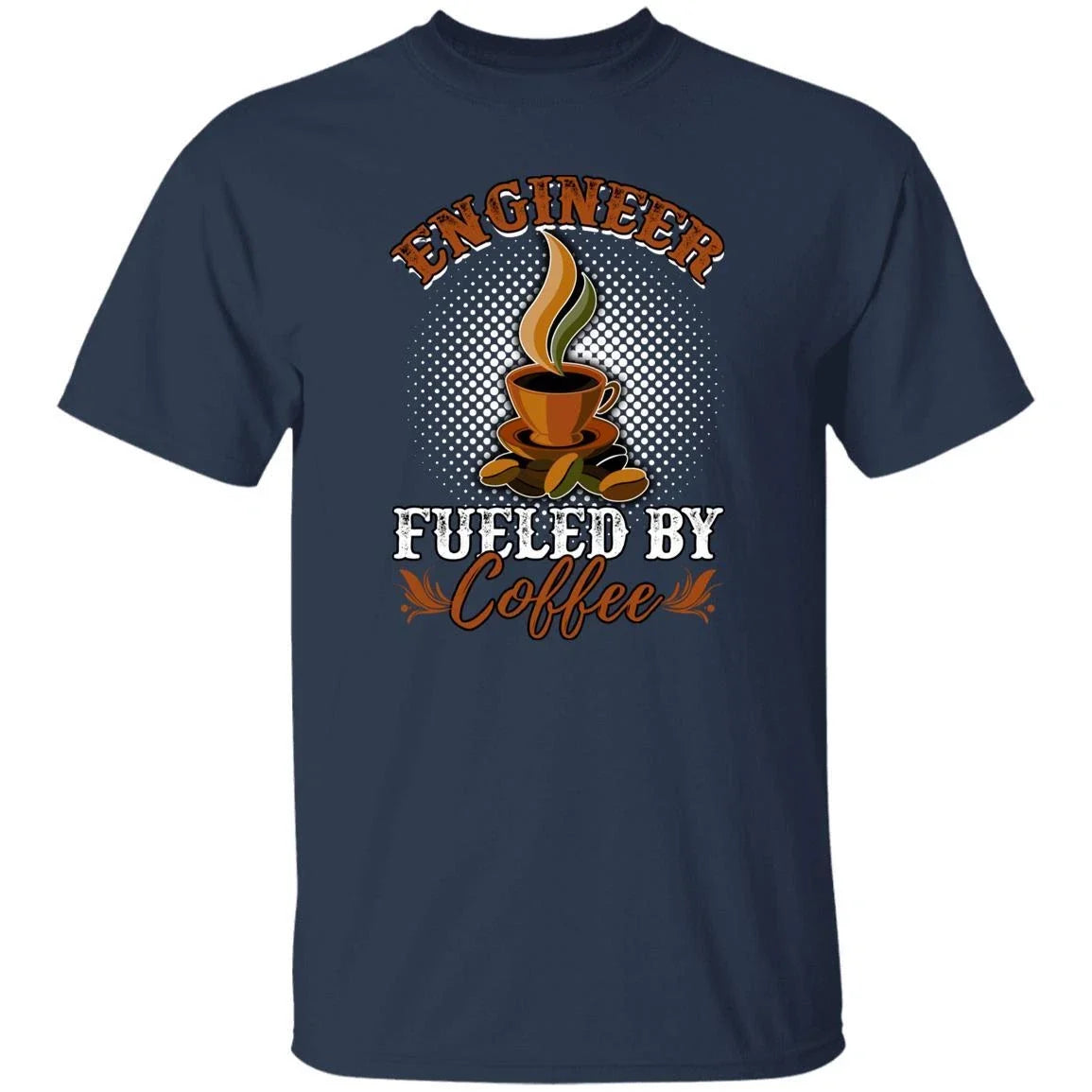 Engineer fueled by coffee gift chemical black navy - Adult & Kids T-Shirts, Sweatshirts & Hoodies apparel design preview 1