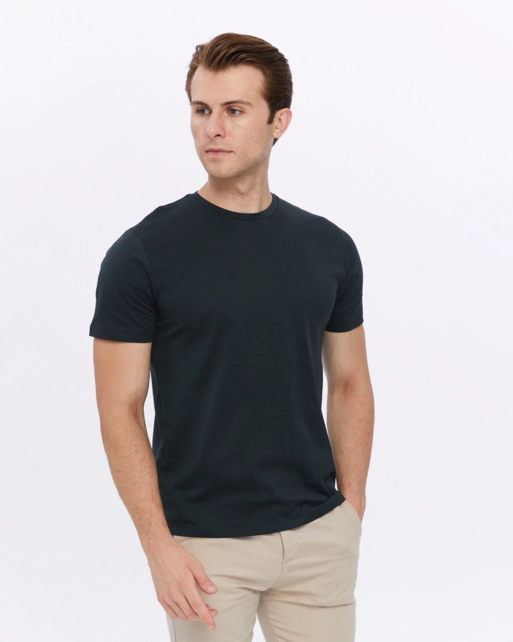REISS Mens Dark Emerald Mercerised Cotton Designer - Adult & Kids T-Shirts, Sweatshirts & Hoodies apparel design preview 1