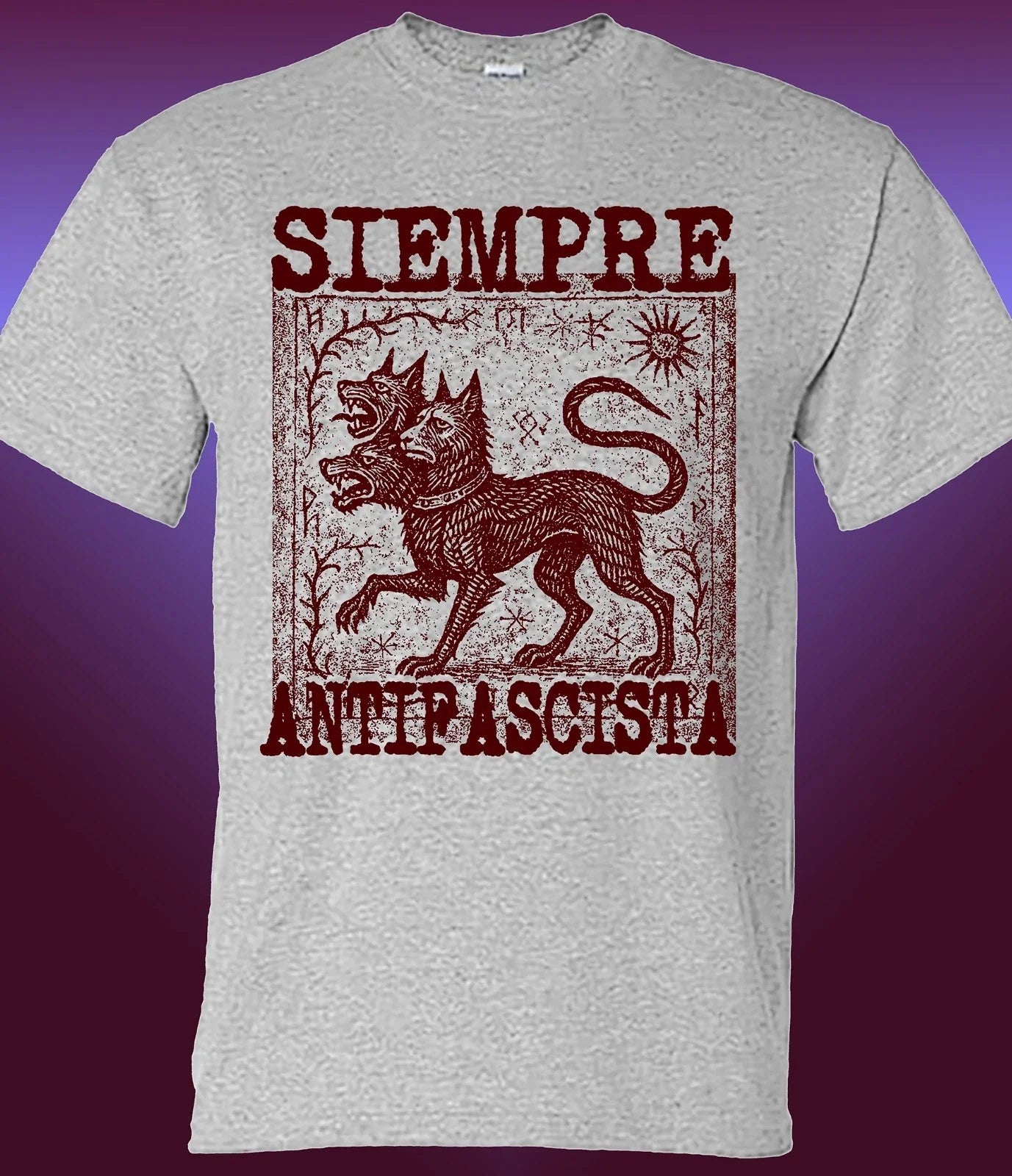 Siempre Antifascista Cerberus - Adult & Kids T-Shirts, Sweatshirts & Hoodies apparel design preview 1