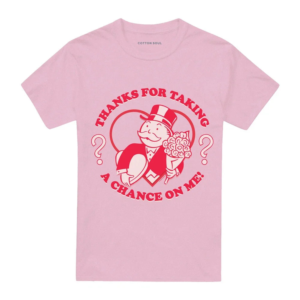 MONOPOLY TAKE A CHANCE ON ME ADULTS S-3XL, LIGHT PINK - Adult & Kids T-Shirts, Sweatshirts & Hoodies apparel design preview 1
