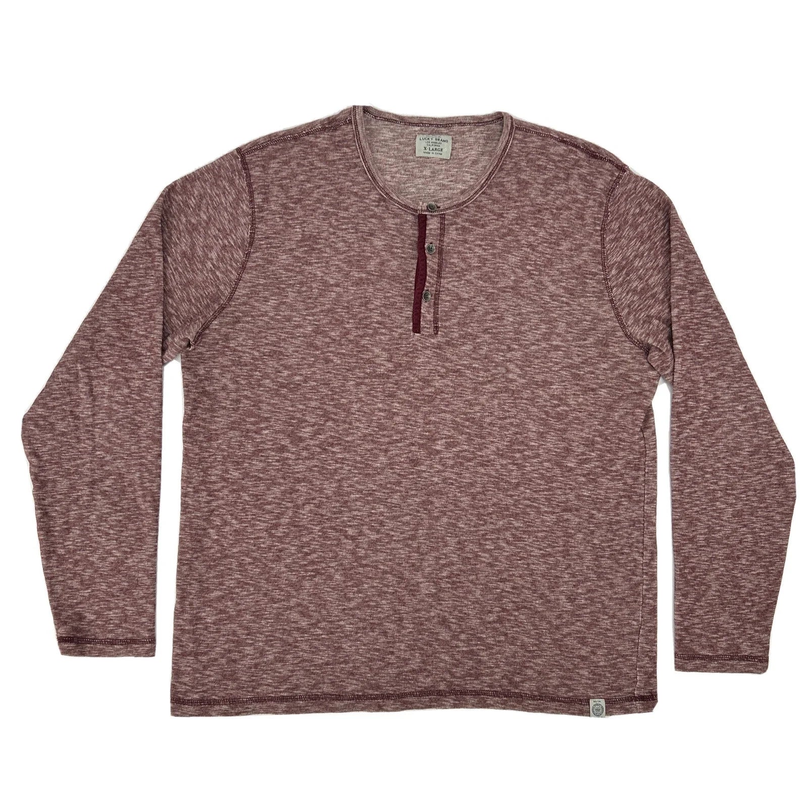 Lucky Brand Mens XL Red Heather Henley - Adult & Kids T-Shirts, Sweatshirts & Hoodies apparel design preview 1