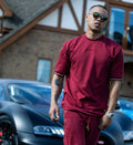 Men's Burgundy Crew Neck Short Sleeve Casual Cotton - Adult & Kids T-Shirts, Sweatshirts & Hoodies apparel design preview 1