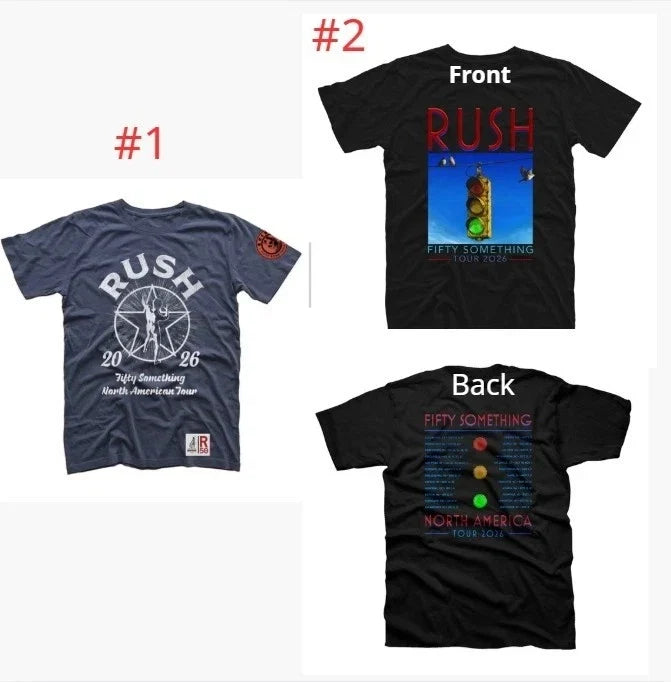 RUSH Band Fifty Something North American Tour 2026 - Adult & Kids T-Shirts, Sweatshirts & Hoodies apparel design preview 1
