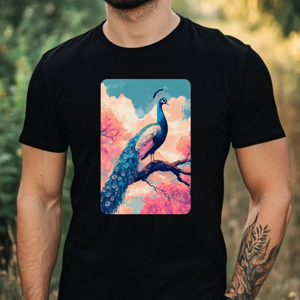 Mens Peacock Vaporwave Motif Cotton Size XS to 5XL - Adult & Kids T-Shirts, Sweatshirts & Hoodies apparel design preview 1