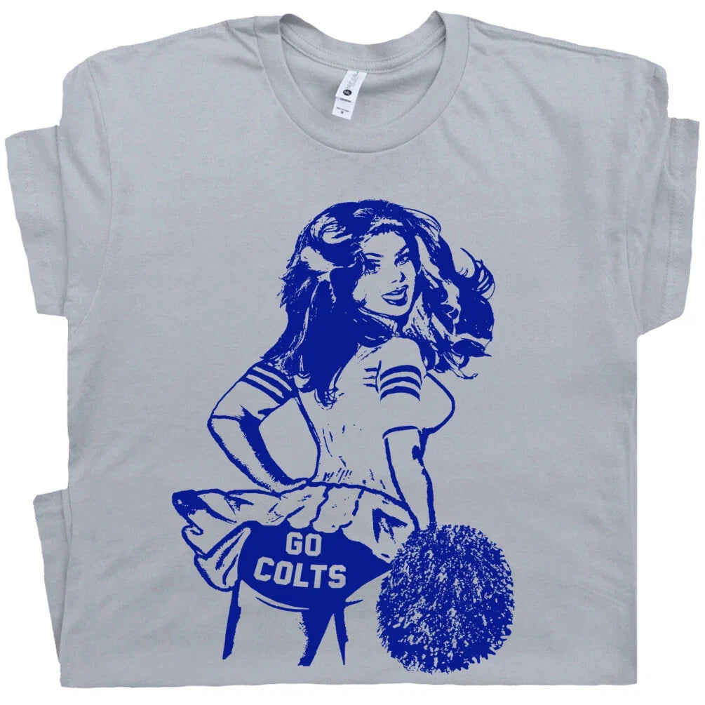 Go Colts Vintage Football Cheerleader Retro Throwback - Adult & Kids T-Shirts, Sweatshirts & Hoodies apparel design preview 1
