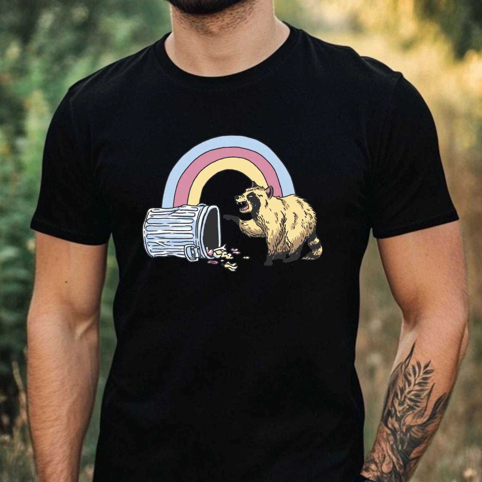 Mens Raccoon Print Cotton Size XS to 5XL - Adult & Kids T-Shirts, Sweatshirts & Hoodies apparel design preview 1