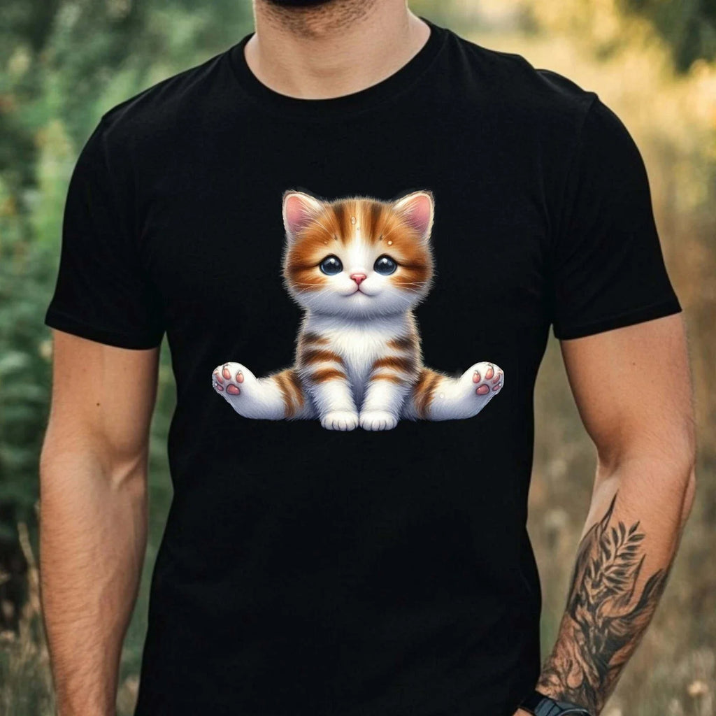 Mens Cat Yoga Print Cotton Size XS to 5XL - Adult & Kids T-Shirts, Sweatshirts & Hoodies apparel design preview 1
