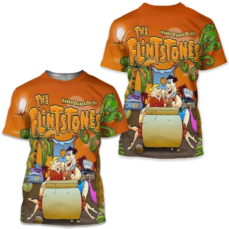 Summer Fashion Funny Cartoon Flintstones 3D Printing - Adult & Kids T-Shirts, Sweatshirts & Hoodies apparel design preview 1