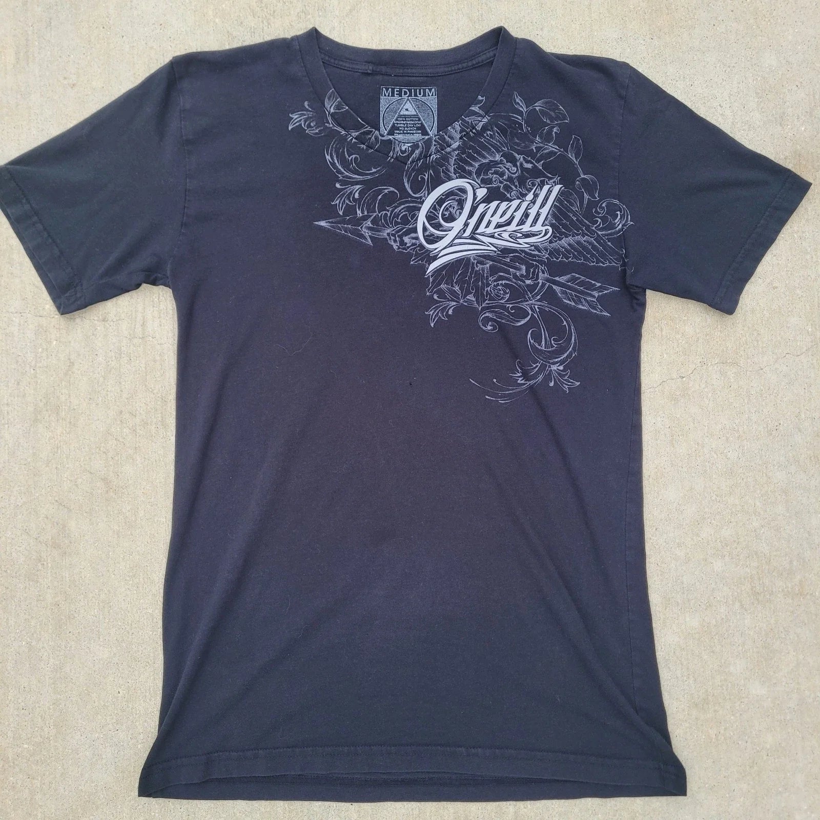 Y2K Oneill Mens V Neck Black Medium Short Sleeve Crew - Adult & Kids T-Shirts, Sweatshirts & Hoodies apparel design preview 1