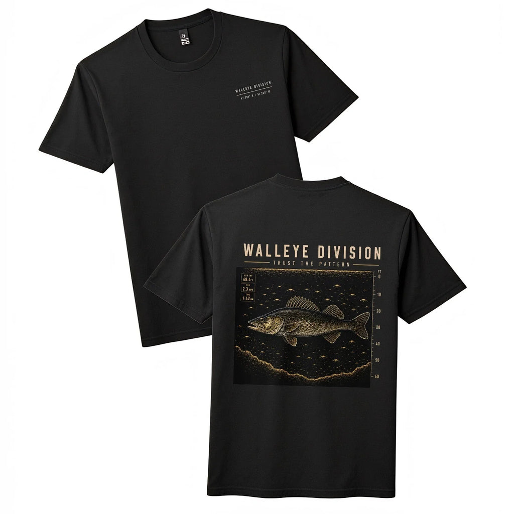 Walleye Division Fishing "Trust The Pattern" Sonar - Adult & Kids T-Shirts, Sweatshirts & Hoodies apparel design preview 1