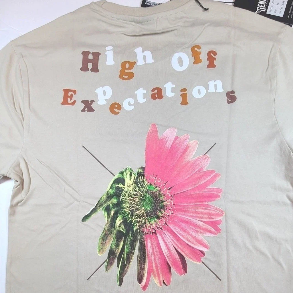Floral Graphic Mens Large Beige Flower Streetwear - Adult & Kids T-Shirts, Sweatshirts & Hoodies apparel design preview 1