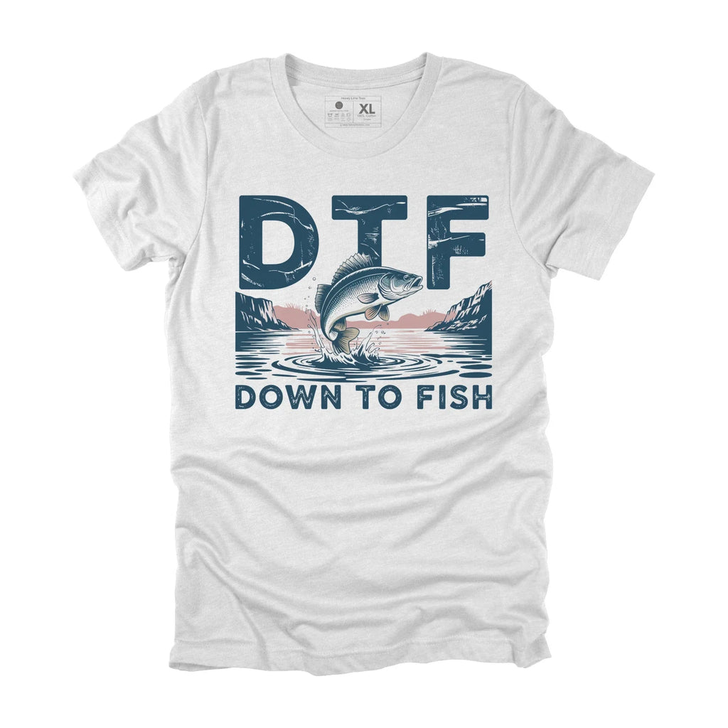 Mens Funny DTF Down To Fish Sarcastic Graphic Novelty - Adult & Kids T-Shirts, Sweatshirts & Hoodies apparel design preview 1
