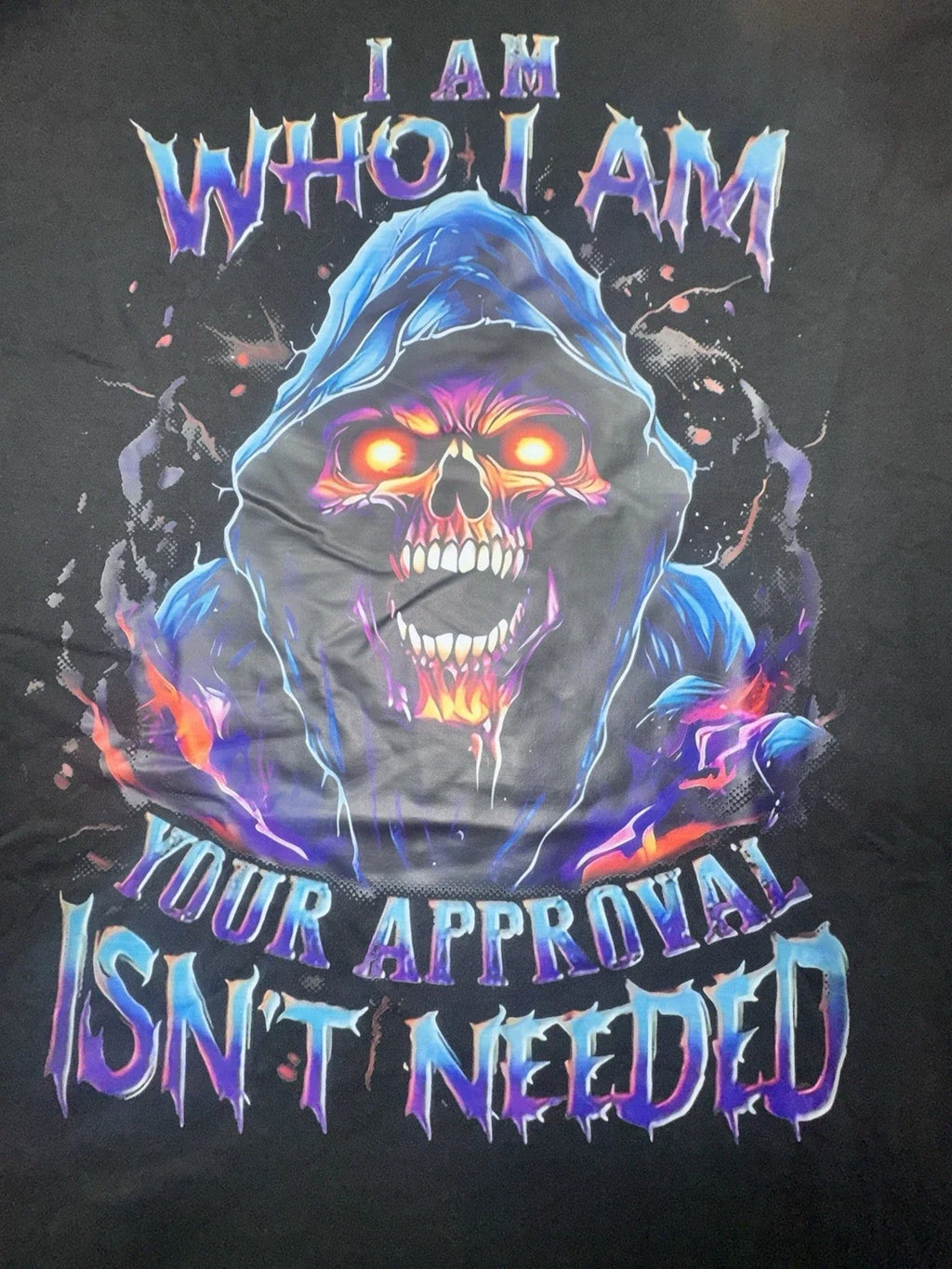 Neon Skull Graphic I Am Who Street Art, Custom Adult - Adult & Kids T-Shirts, Sweatshirts & Hoodies apparel design preview 1